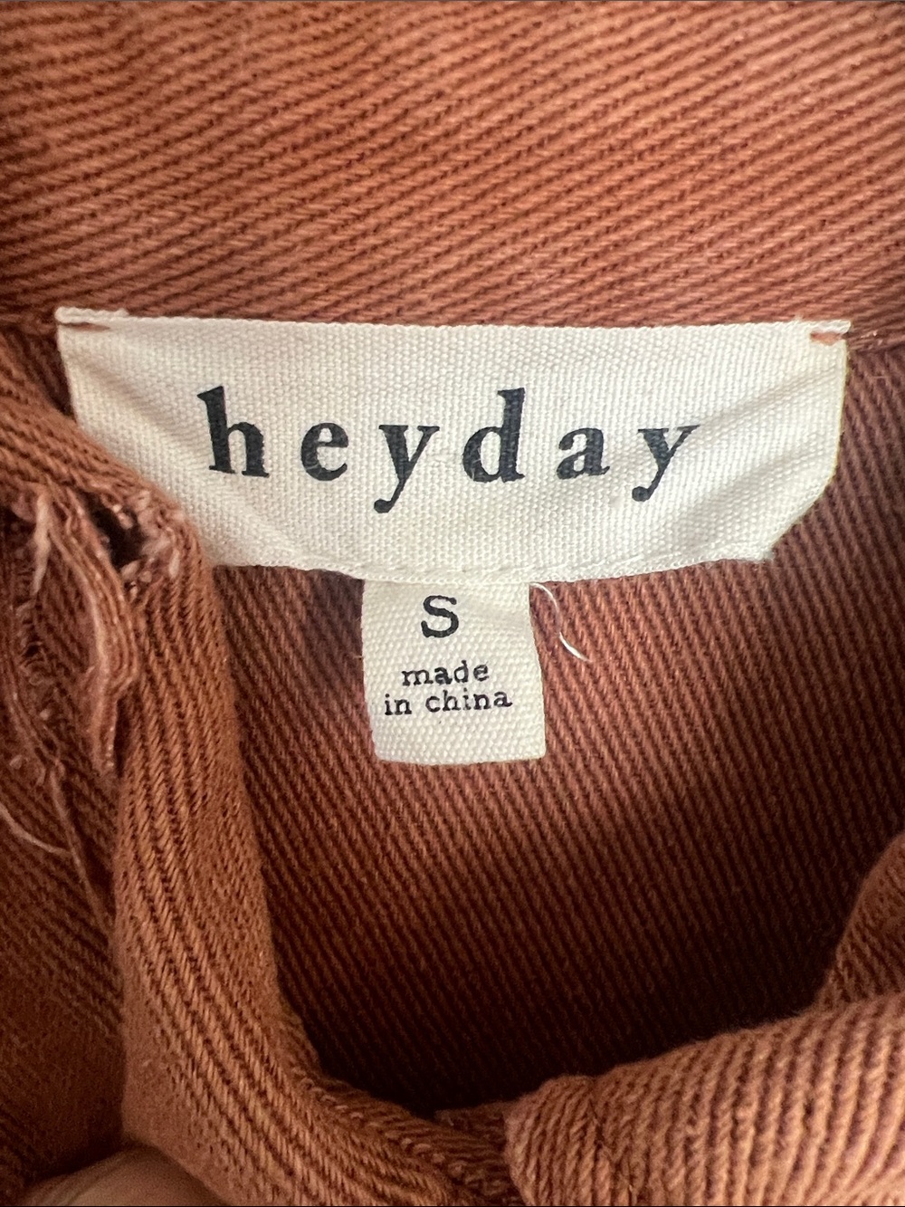 heyday Rust Distressed Button-Front Jean Shacket - Picture 2 of 3